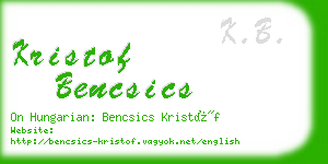 kristof bencsics business card